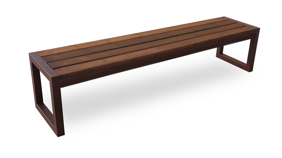 a488_panca_libeccio_senza_schienale_esotico_acciaio_legno_design